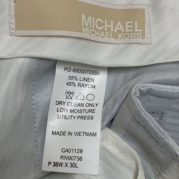 Mens MICHAEL Michael Kors Linen Blend Dress Casual Chino Pants - Picture 7 of 7